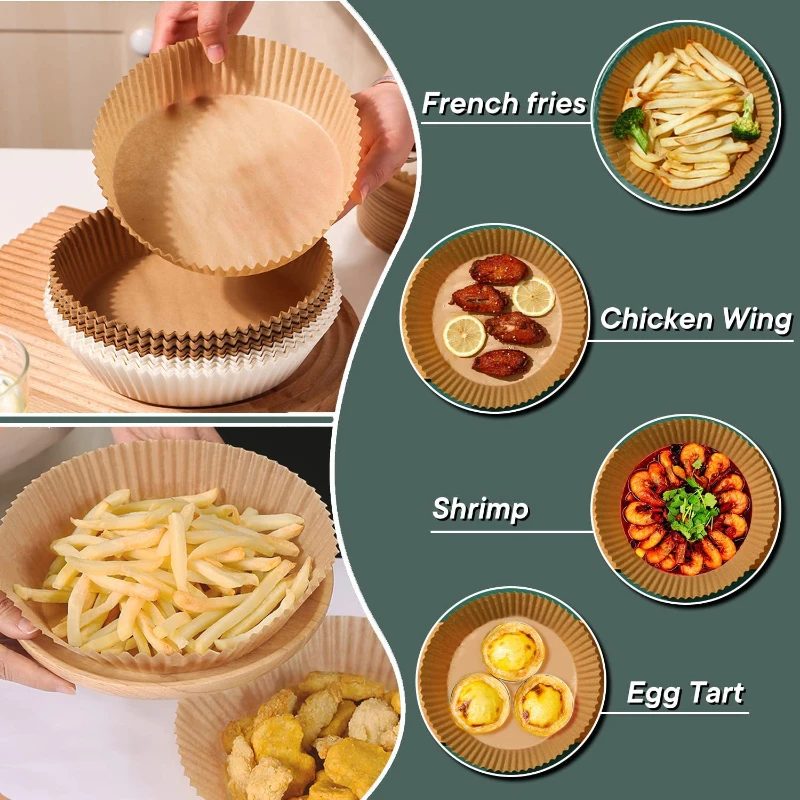 Air Fryer Disposable Paper for Non-Stick Oil-absorbing and Oil-proof Special Paper for Kitchen Barbecue Food Oven Baking Plate