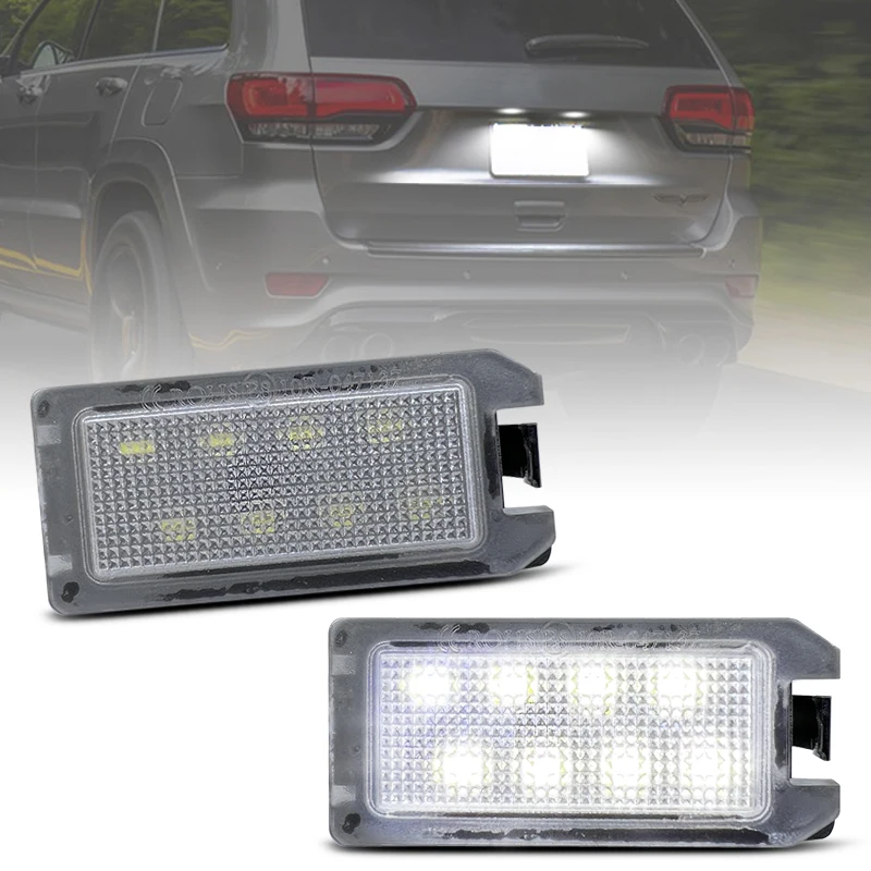 2 Pz Per Jeep Grand Cherokee Compass Patriot Maserati Levante Fiat 500 Dodge Viper Bianco Led Numero Luce Targa