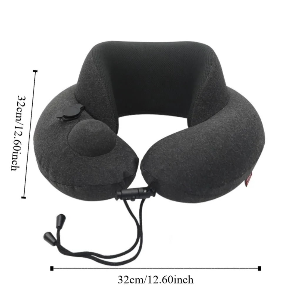 Ergonomic Press Type Inflatable Neck Pillow Breathable Elevated Neck Brace U-shaped Travel Pillow PVC Cervical Support Pillow