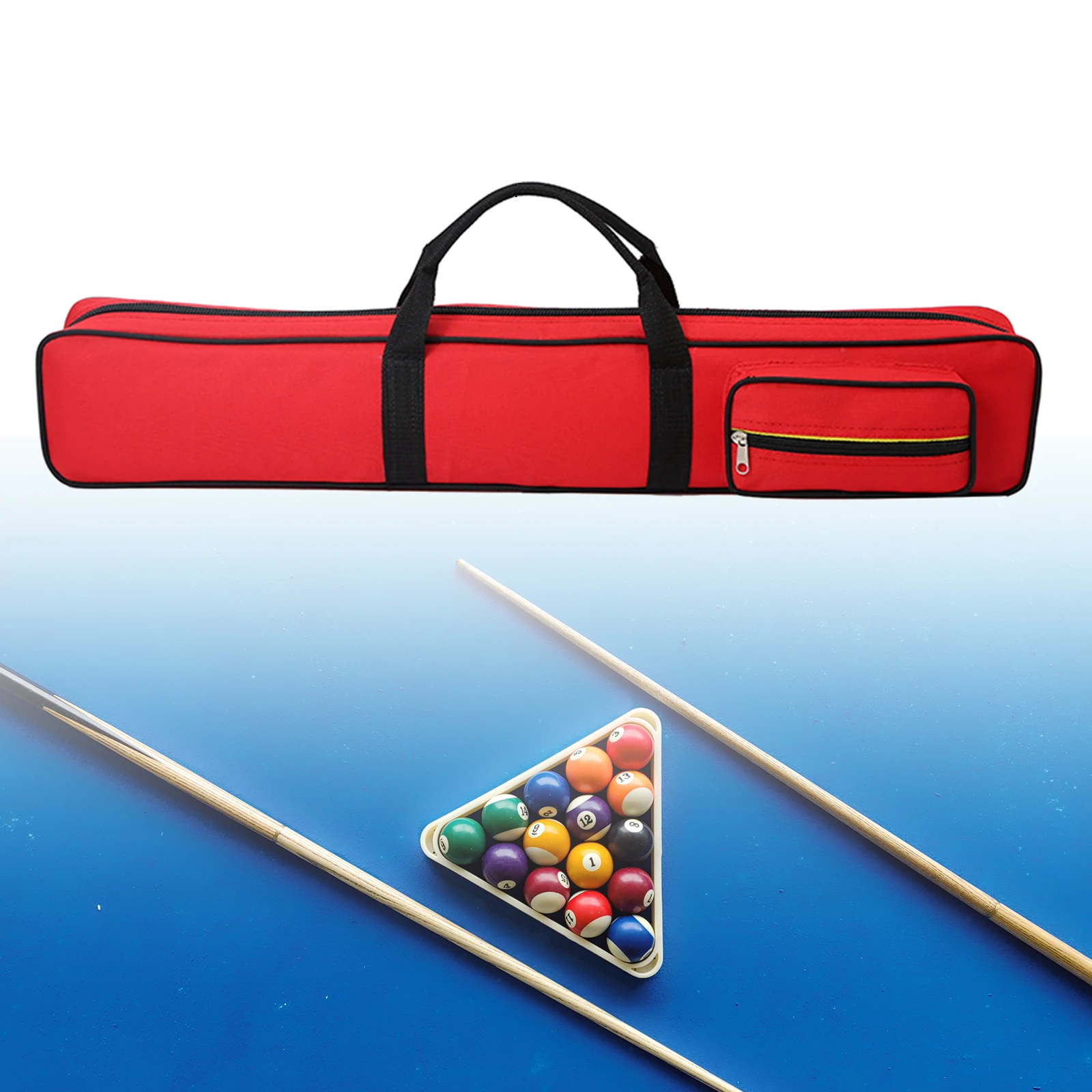 Billiards Pool Cue Case with Divider Lightweight Pool Cue Carry Bag 1/2 Jointed Cue Cases Anti Scratch Snooker Cue Storage Pouch