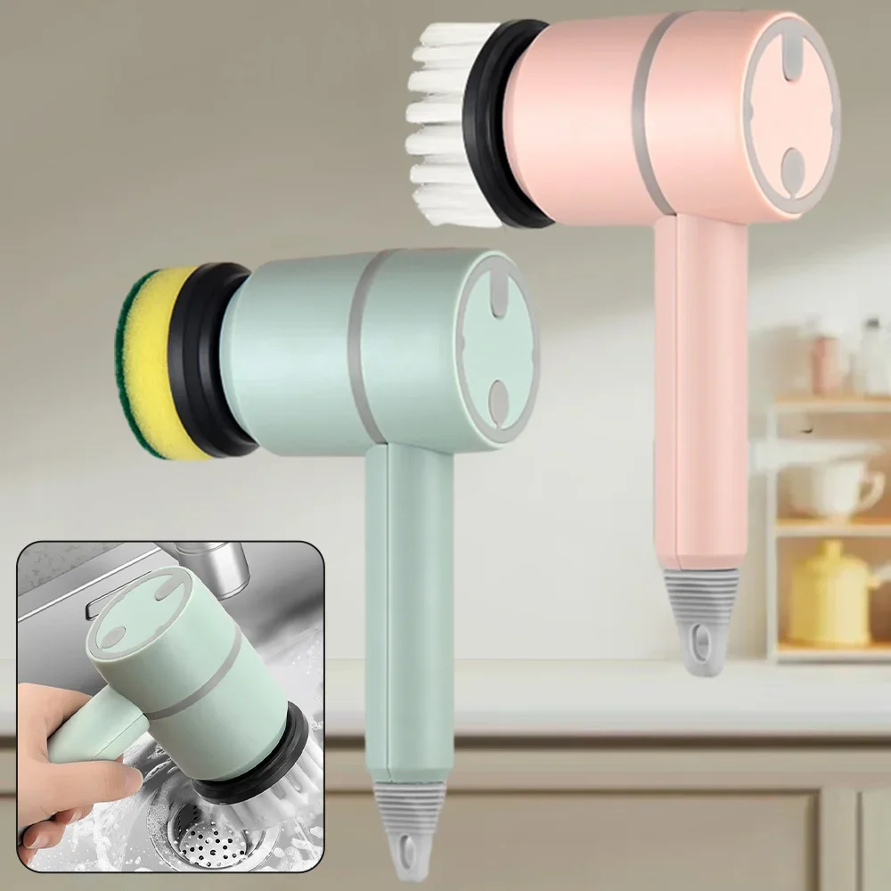 

Multifunctional Handheld Cordles Electric Cleanig Brush Kitchen Dishwashig Brush Bathrom Sink Tile Electric Cleanng Cotton Brush