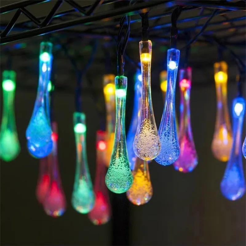 

LED Water Drop Light String Waterproof Garden Garland Fairy Light Home Decor New Year Christmas Holiday Wedding Party Decoration