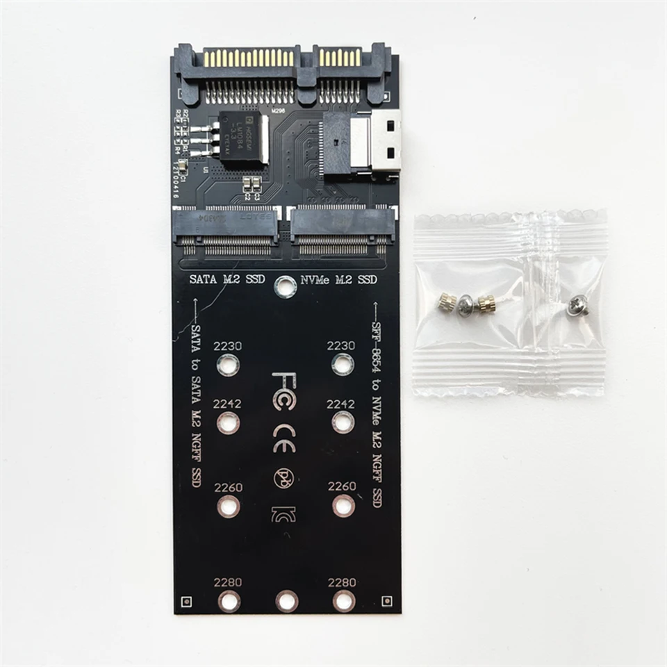 Adaptateur 2 en 1 NVME + M.2 SATA NGFF SSD vers PCI et U.2, adaptateur