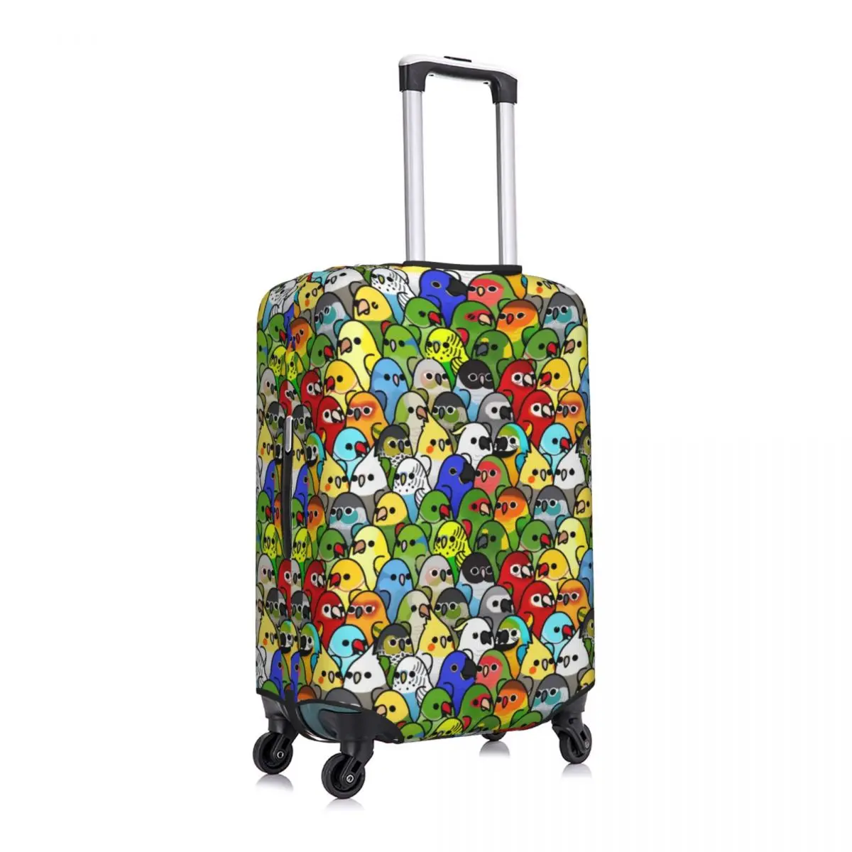 Birds Pattern Suitcase Cover Animal Parakeet Cute Vacation Travel Strectch Luggage Case Protection 3