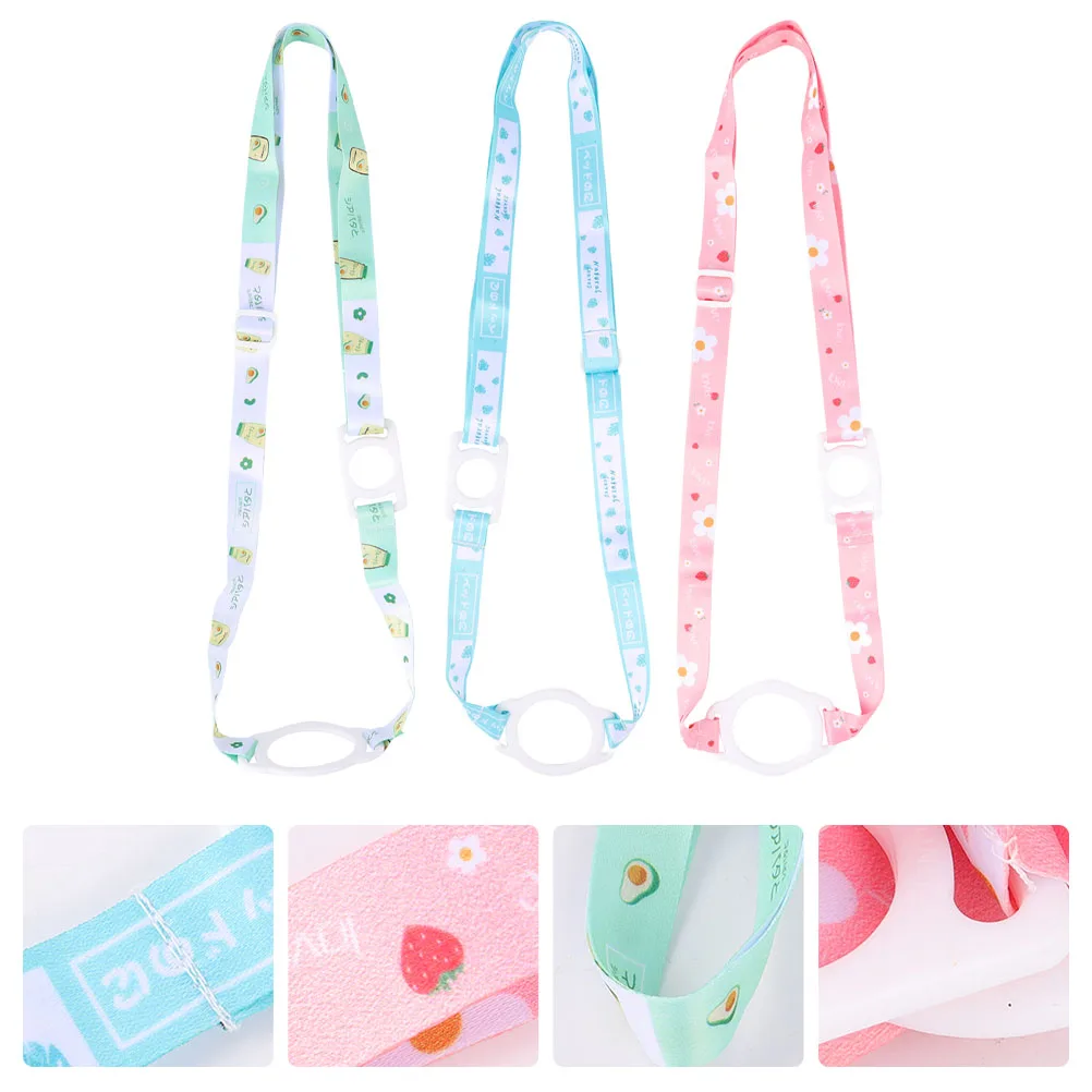 

3Pcs Cartoon Drink Bottle Straps Beverage Bottle Ropes Travel Portable Lanyard Holder Water Bottle Carrier for Children