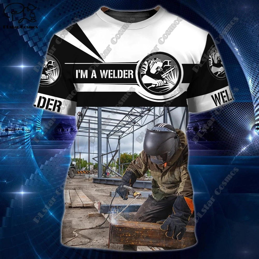 

PLstar Cosmos Newest Women's/Men's 3D Printing Custom Name T-Shirt Welding Casual Fun Street Summer Performance Art