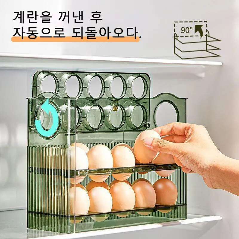 

F2 Portable Multi-Layer Egg Tray Kitchen Large Capacity Egg Fridge Storage BoxOrganizer Convenient Opening/Closing Egg Holder