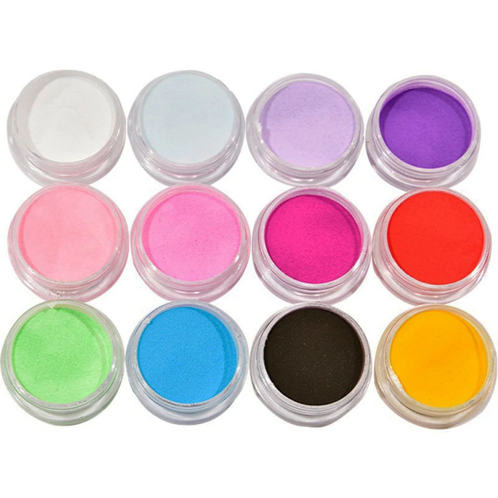 Nail Powder Acrylic Nail Powder 18 Bottles Kit Acrylic Nail Powder White/Black/Colorful UV Nail Art Polymer Carving Pattern Manicure Acrylic Pigment Extension