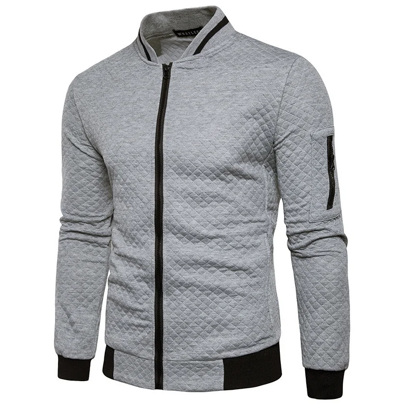 Mens Jacket Daily Fall Winter Windbreak Coat Webbing Stand Collar Regular Fit Active Long Sleeve Jackets Baseball Uniform 4XL
