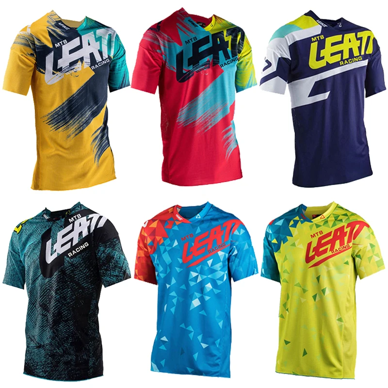2023 Mtb Leatt Racing Men Downhill Jerseys Mtb Bike Shirts Offroad Dh