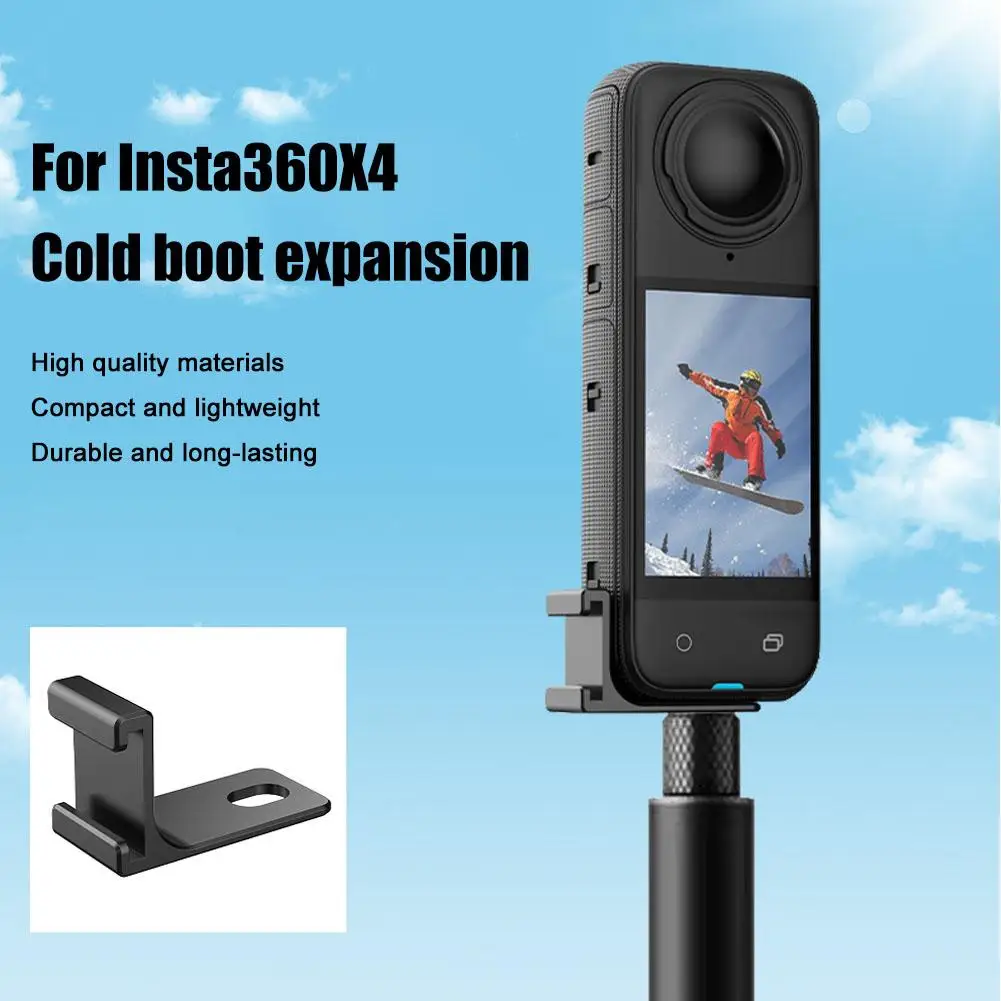 

Алюминиевый сплав Холодный башмак Расширенный интерфейс для Insta360 X4 светильник/микрофон расширение панорамный адаптер движения аксессуары
