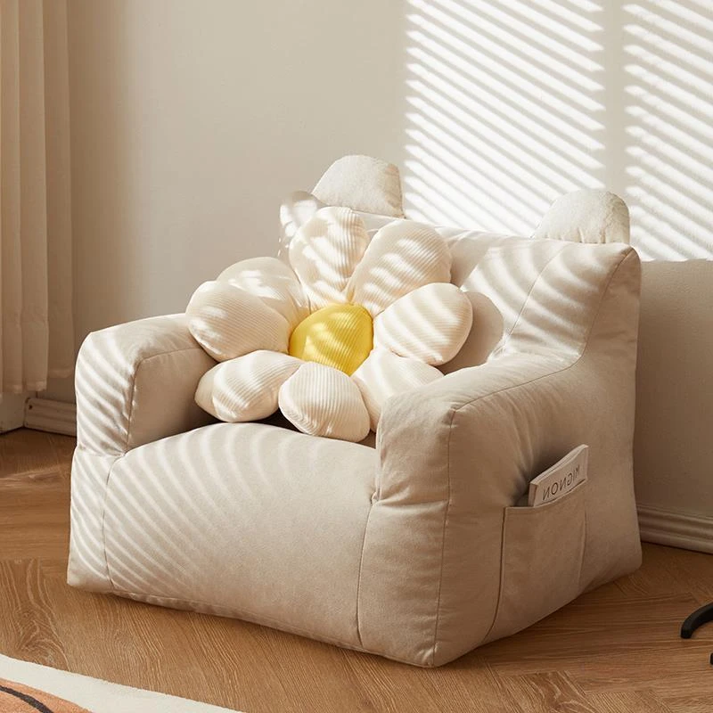 Eco-friendly Nordic Simple Living Room Soft Comfortable Backrest Person Single Sofa Chair Cute Bean Bag Baby Small Sofas single sofa chair
