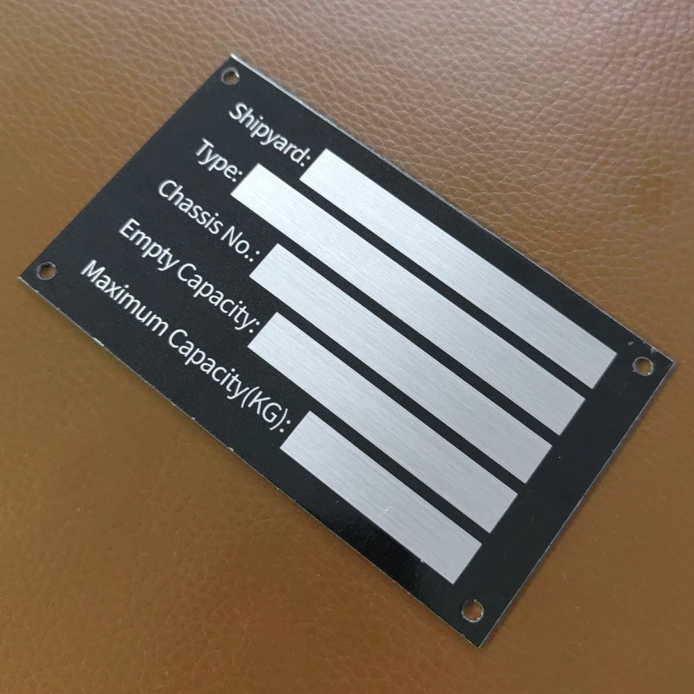 Shipyard Aluminum ID Tag 95 X 55mm Vin Date Plate Model Type Chassis No. Capacity Parts Camper Accessories