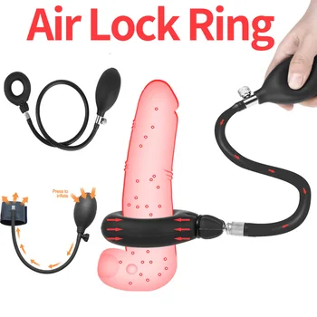 New Inflate Penis Rings Cock Ring Dick Erection Penis Pump Sex Toys For Men Exotic Accessories Adult Male Masturbation Tools 2
