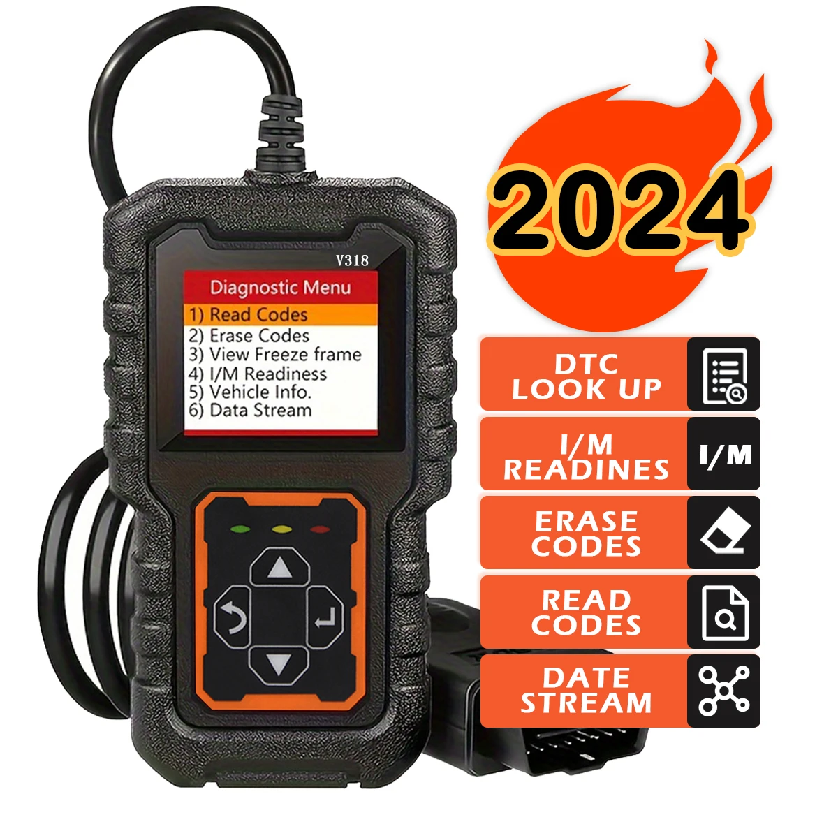 Car OBD2 Scanner Diagnostic Tool Code Reader Car Voltage Tester Engine Fault Code Scanner Charging Tester Diagnostic Tool 318 auto diagnostic scanner