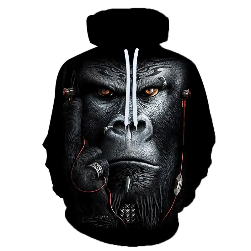 

Unisex 3D Fierce Gorilla Series Printed Men's Hooded Sweatshirt Casual Fashion Hip Hop Women's Hoodies Popular Sports Sudaderas