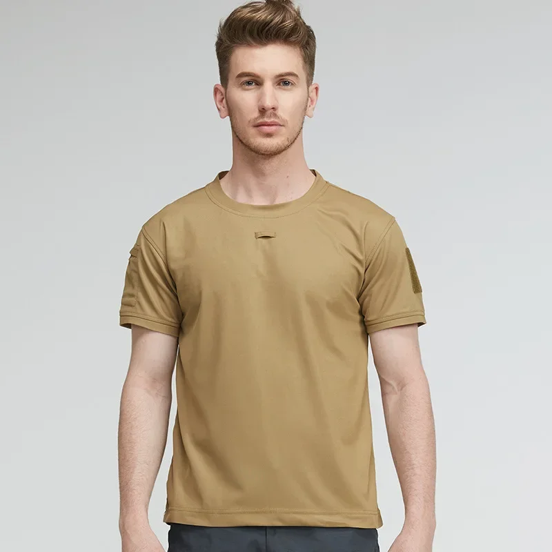 Men's Short Sleeve T-shirts Summer Quick Dry Breathable Casual Short Sleeve T-shirts Elastic Outdoor Running Hiking