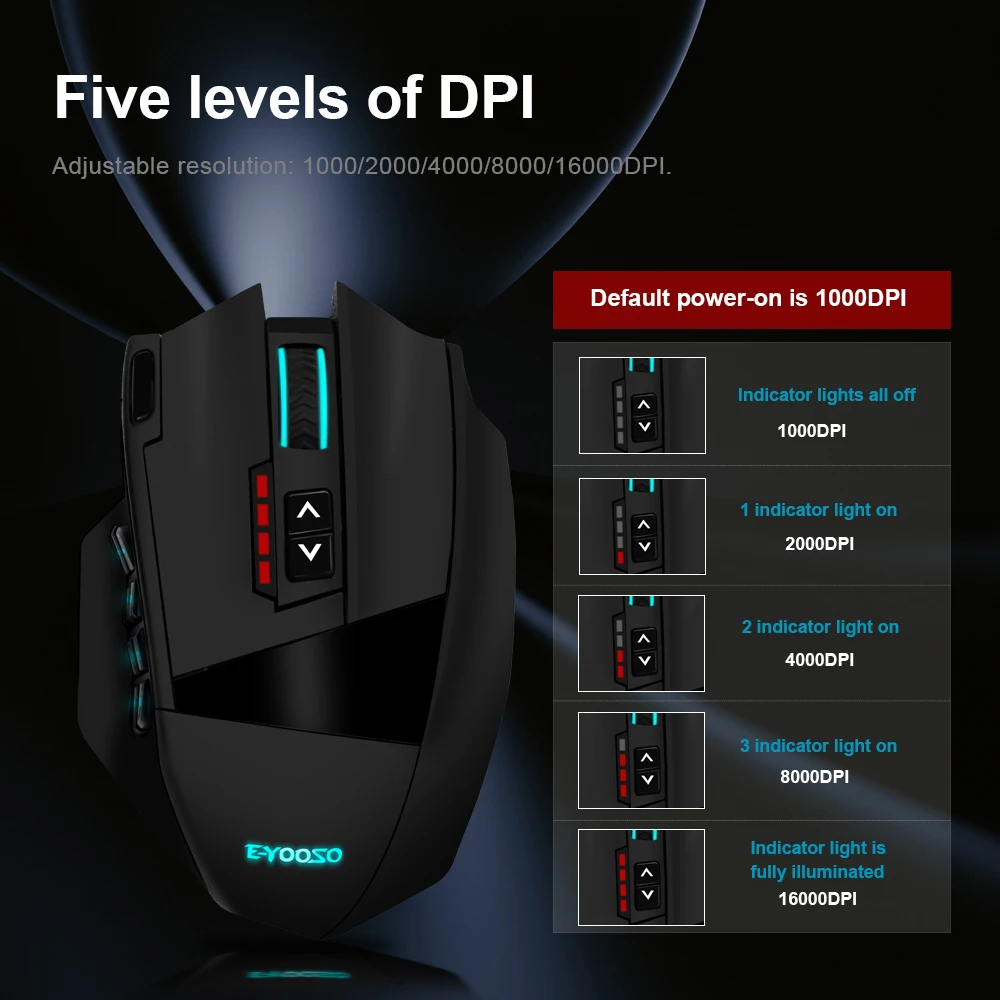 E-YOOSO X-33 RGB USB 2.4G Wireless Gaming Mouse 16000 DPI 16 buttons Programmable game Optical mice for Computer PC Laptop wireless mouse gaming mouse optical mouse