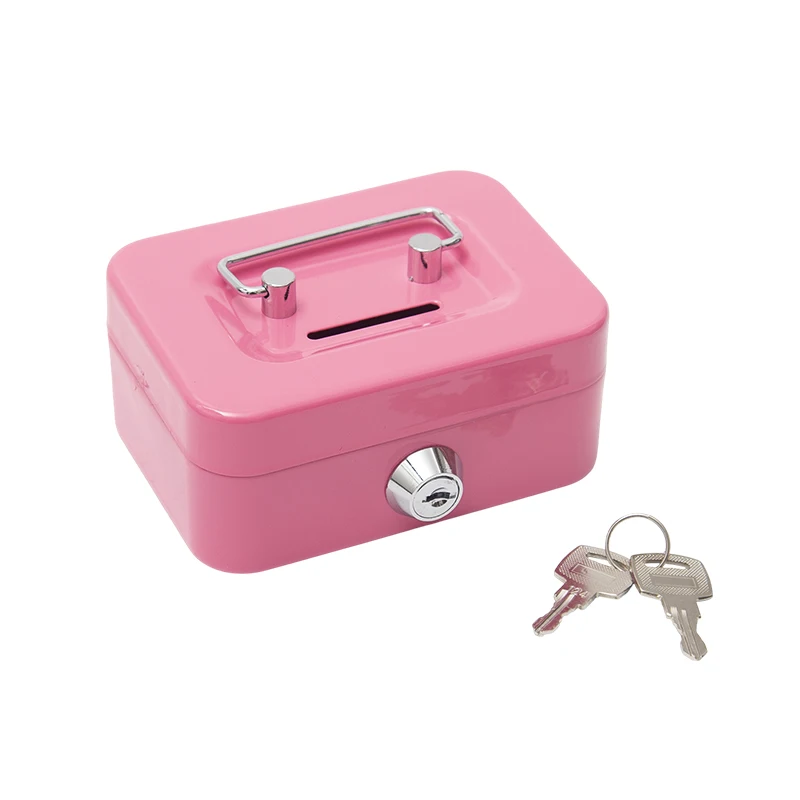 Compact & Portable Piggy Bank with Secure Lock and Key Holder