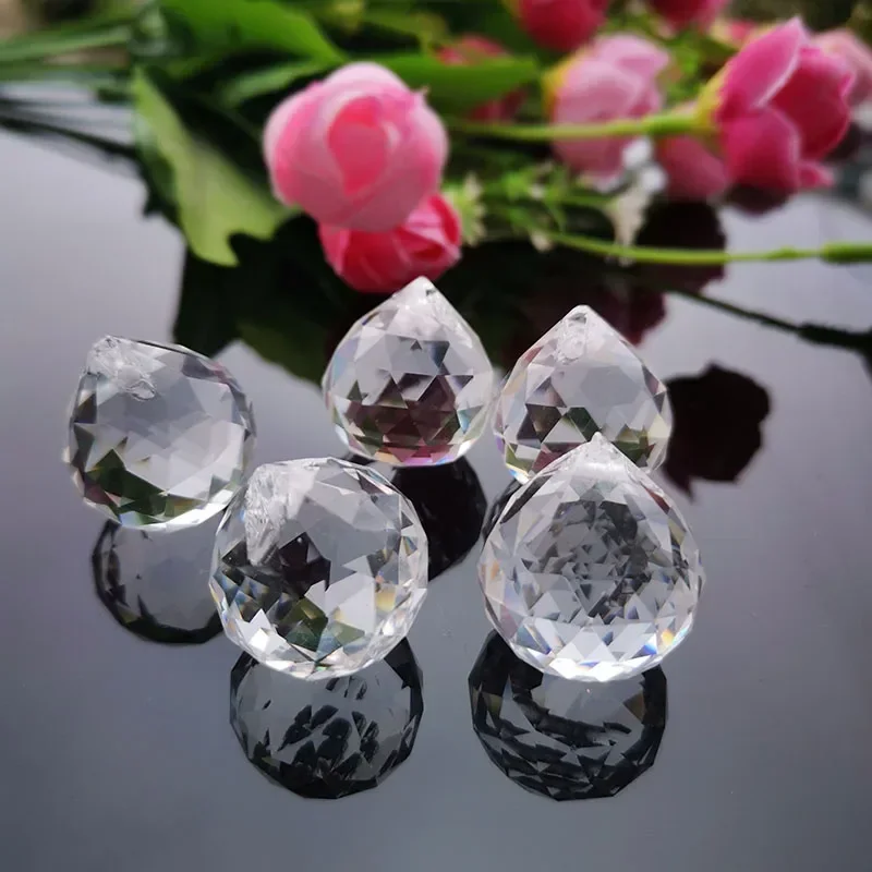 Crystal Faceted Ball Prism Suncatcher Chandelier Parts Hanging Pendant crystals sun catcher Home Wedding Decor Ornament Craft