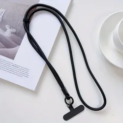 Versatile Durable Phone Lanyard Crossbody Neck Strap with Secure Case Clip for Outdoor and Daily Use (Black)
