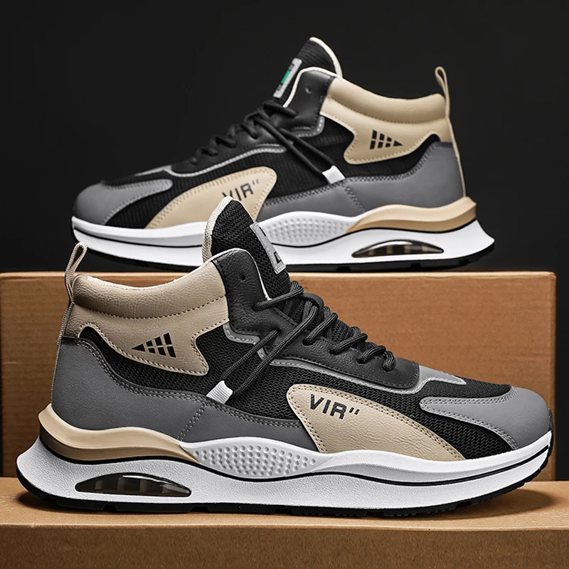 High End Brand Men's Sneakers 2023 New Breathable Fashion Casual Sports Shoes Men Thick Bottom High Top Wild Shoes for Men