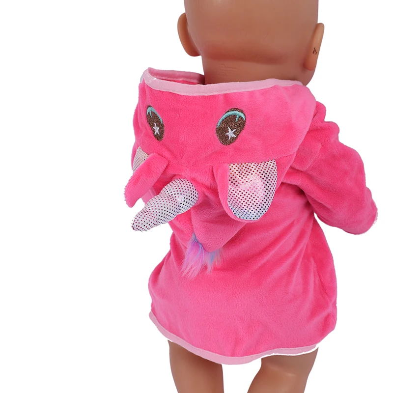 Doll Clothes 18 Inch Unicorn Bathrobe Suit 43 Cm Doll Clothes Born Baby Fit American Girl Accessories Dolls for Girls Gift