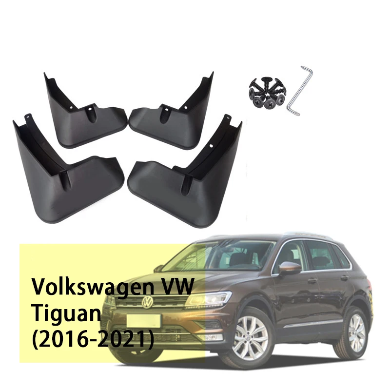 4Pcs Car Mudflaps Front Rear Mud Flaps Mudguards Splash Guards Fender Flares For Vw Tiguan 2017 2018 2019 2020 2021 2022