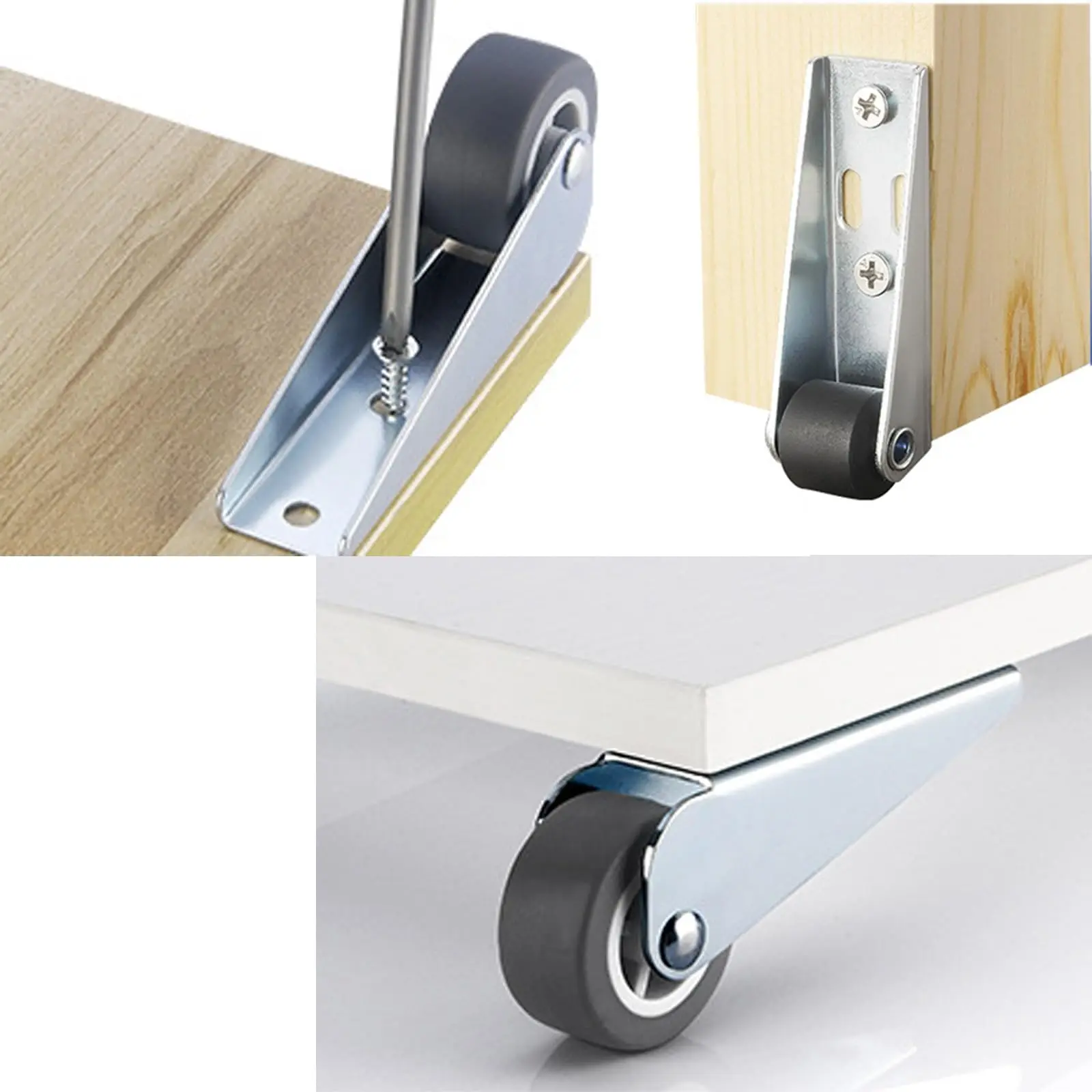 1-50PCS Smooth Moving Directional Casters 0.8/1.6 Inch Long Bracket Directional Wheels Furniture Hardware Accessories
