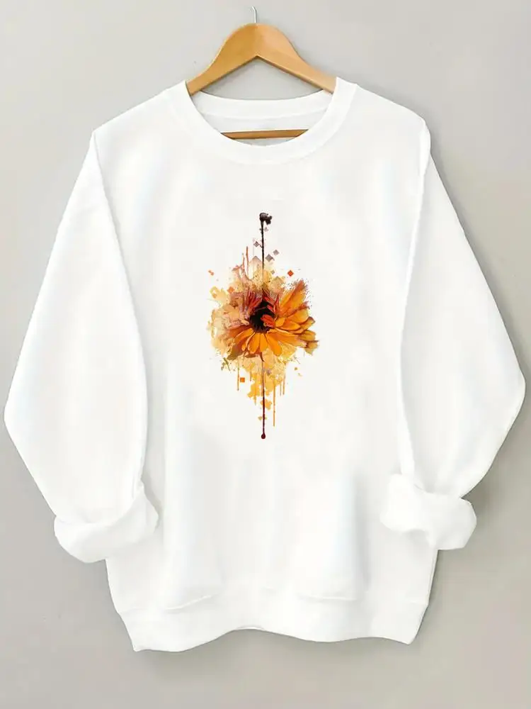 Watercolor-Flower-Floral-Pullover-Clothes-Autumn-Winter-Spring-Clothing ...