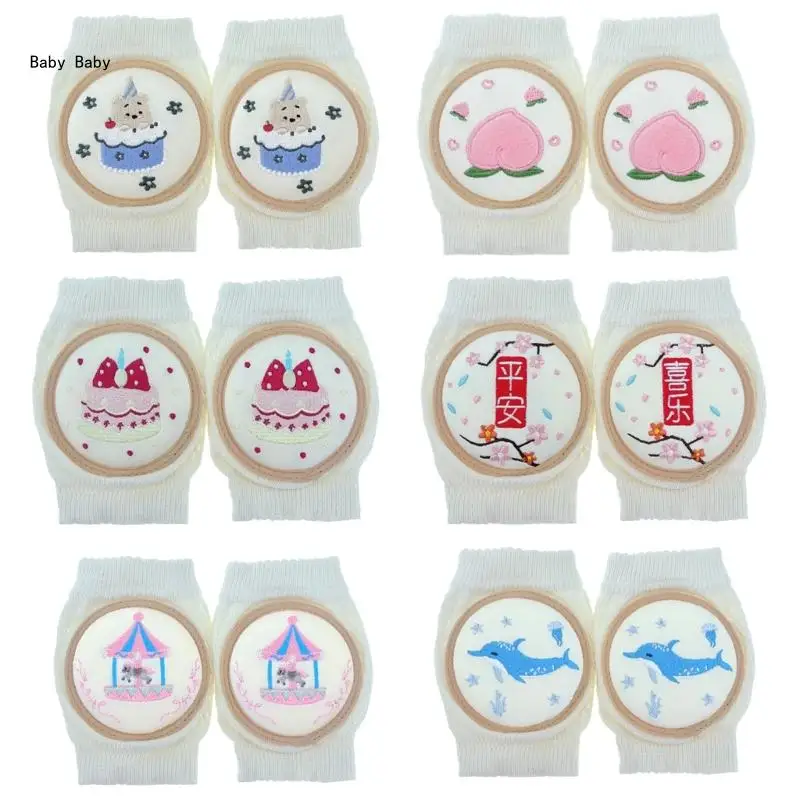 

Q81A 1 Pair Infant Knee Guards Elastic Crawling Elbow Cushion Infants Toddlers Knee Protectors Breathable Safety Kneepad