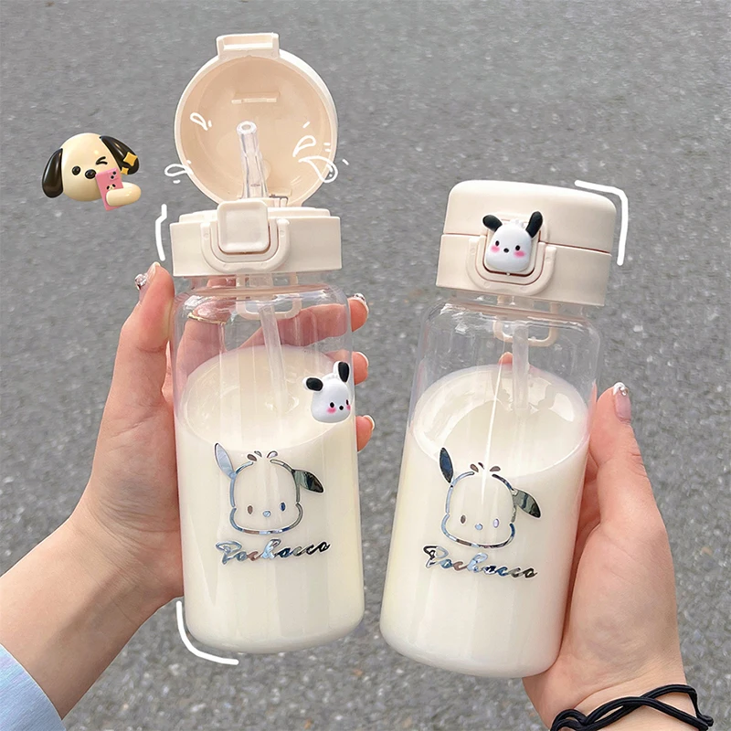 500 ML Cute Cartoon Water Bottle With Straw BPA Free Portable Transparent  Plastic Children Leak-proof Outdoor Travel Water Cup - AliExpress