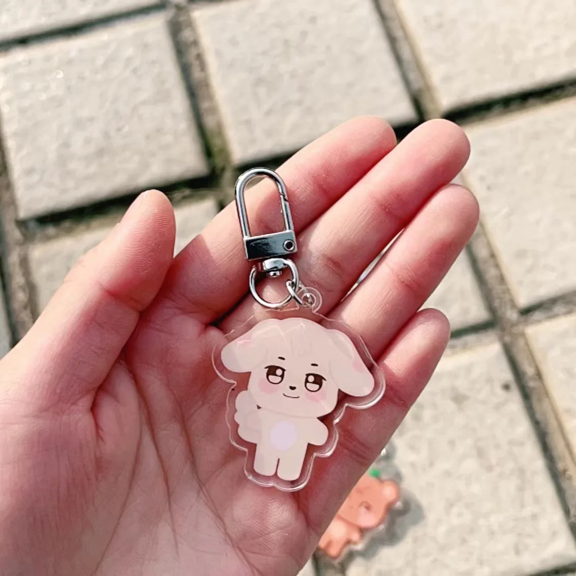 8pcs KPOP Cartoon Keychain Acrylic Double-Sided Transparent Creative Pendant WooYoung JongHo YunHo Star Peripheral Bag Keyring