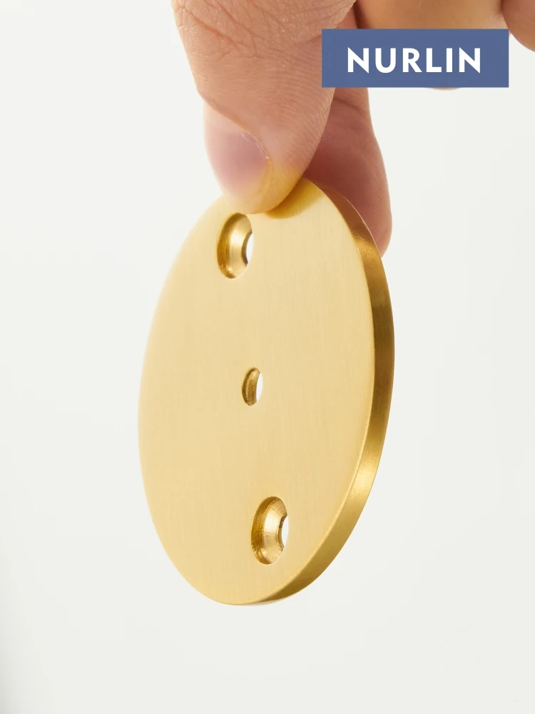 Nurlin-brass Móveis Handle Gabinete Porta Pull Instalação Base Circular Armário Instalação Base mm de Espessura