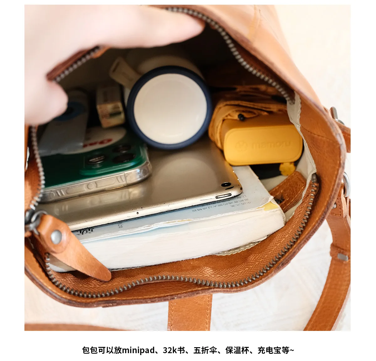 Lässiger Vintage-Organizer, handgefertigte Handtasche aus pflanzlich gegerbtem Rindsleder, tägliche Pendelarbeit, Schulter-Crossbody-Tasche aus echtem Leder – Detail 18