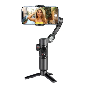 AOCHUAN 3-Axis Handheld Gimbal Stabilizer for Smartphone with Fill Light for iPhone Android Face Tracking Tiktok Vlog Smart XE 9
