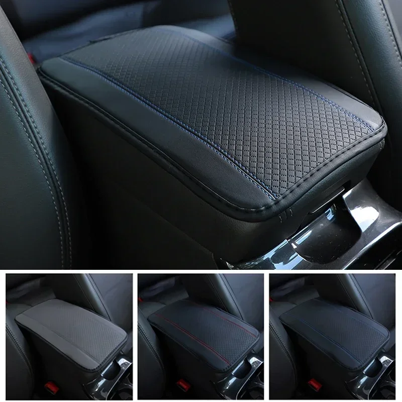 Center Console Box Cushion Protector Universal Armrest Cushion Cover Anti-slip Soft Fiber Leather Car Trim Shape Armrest
