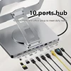 Blueendless Aluminum ipad Holder 10 in 1 docking C hub 4K 60Hz Type C Adapter USB3.0 5Gbps 100W PD Charger For Laptop desktop 1