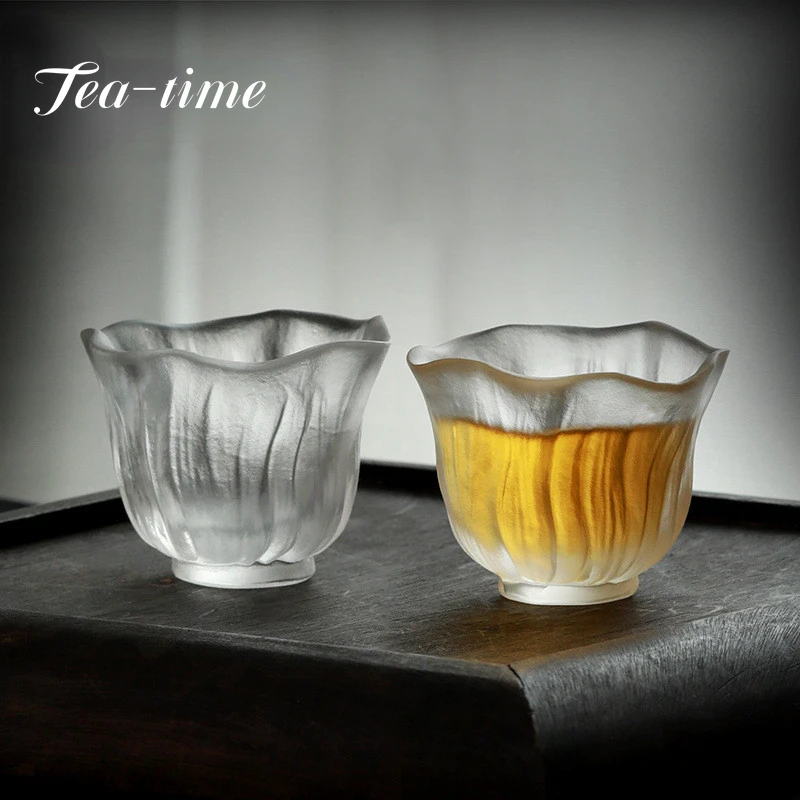 

Frosted Ice Floc Coloured Glaze Freeze Burn Kungfu Tea Cup Master Single Handmade Japanese Tea Ceremony Cup Tearoom Drink Tools