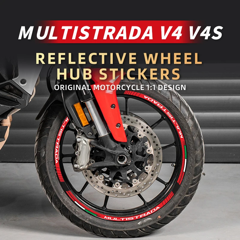 Rim Stickers Motorcycle For DUCATI MULTISTRADA V4 V4S Wheel Hub Safety Reflective Decals Of Bike Acessories Decoration Stickers brand new knob gear shift 61mm height accessories decoration increase friction matte replacement safety stylish