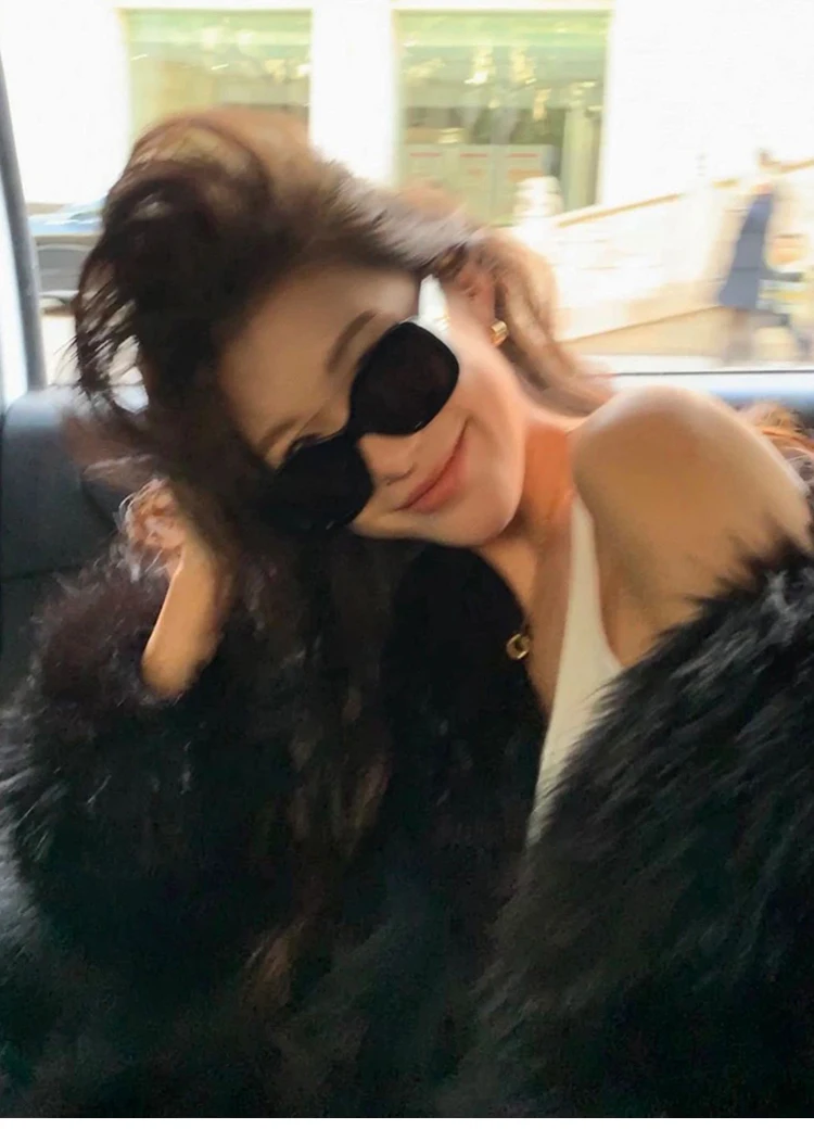 여성용 아메리칸 레트로 스퀘어 대형 프레임 선글라스, 2024 스퀘어 라운드 페이스 선글라스, UV 차단, 고급 감각, 신제품