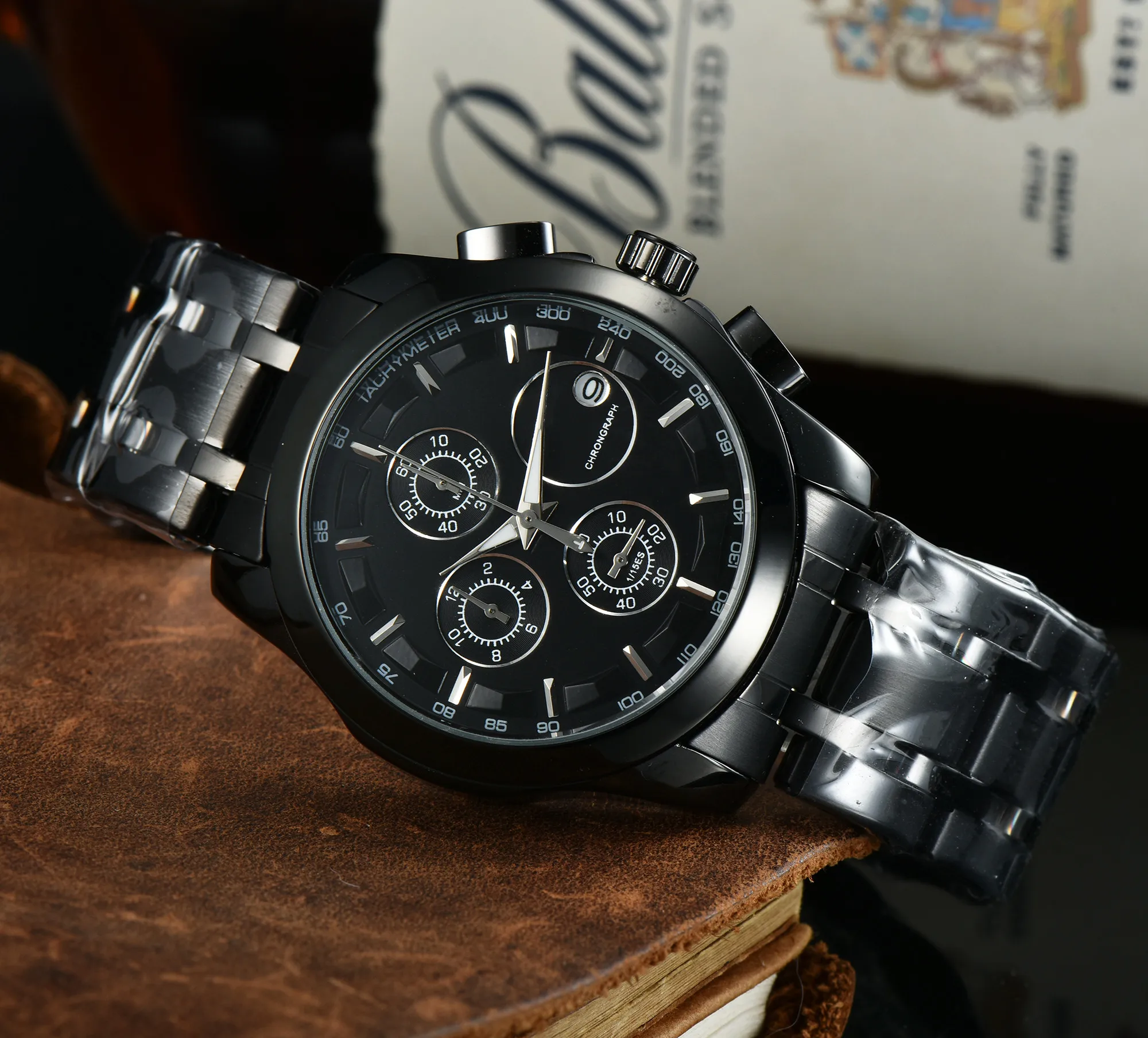 100% Brand New T1853 Style Luxury Sport Quartz Business Watch Stainless Steel Man Calendar Round Wristwatch With Date
