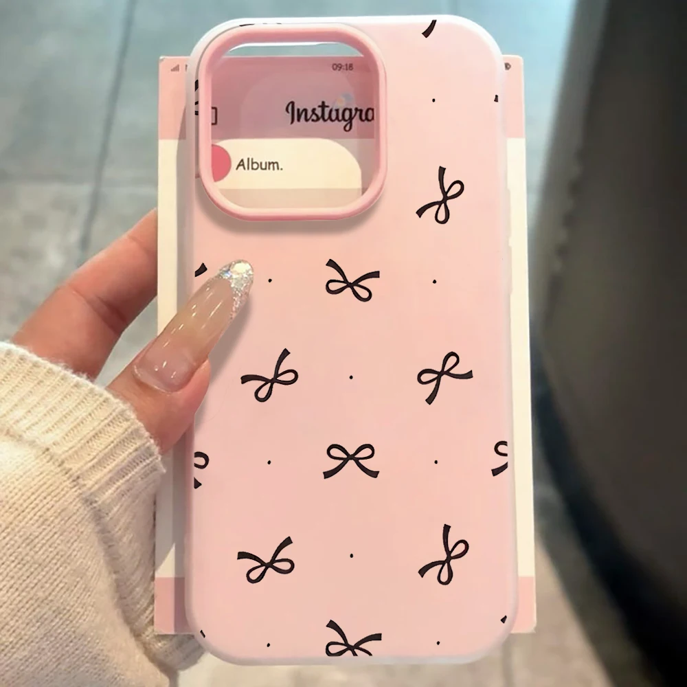 Adorable Polka Dot Bow Silicone Phone Case - Soft TPU Cover