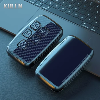 Custodia per chiave auto in stile ABS in fibra di carbonio per Land Rover Range Rover Sport Evoque Freelander Discovery per Jaguar XF XJ XE