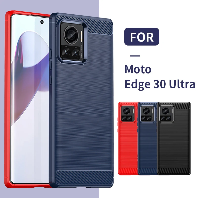 Per Cover Moto Edge 30 Ultra Custodia Per Moto Edge 30 Ultra X Capas Custodia Morbida In Tpu In Fibra Di Carbonio Motorola Moto Edge 30 Ultra Fundas