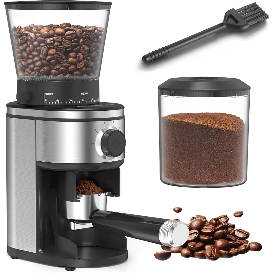 Coffee Grinder Electric Conical Burr Grinder with 30 Grind Settings for 2-12 Cups Adjustable Burr Mill for Home Use