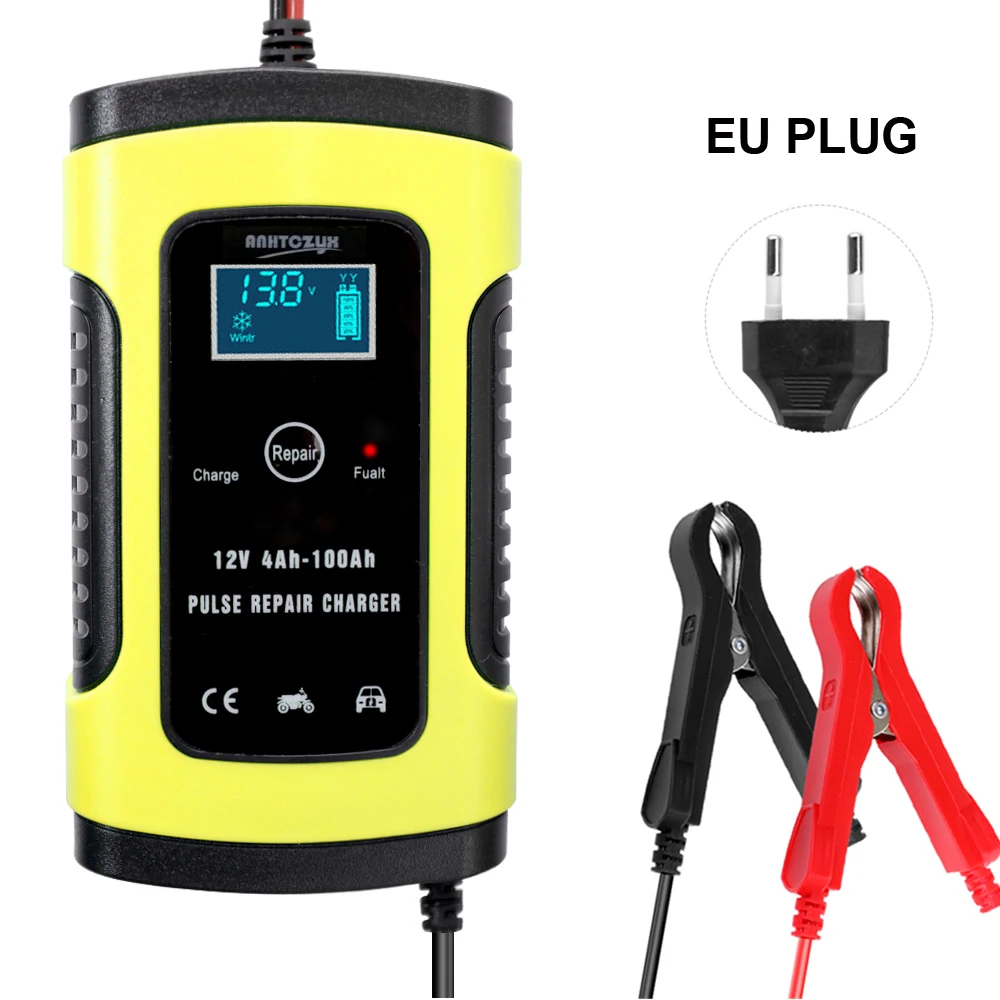  Chargeur de batterie automobile 6V 12V Appareil de charge  Portable Batterie Véhicule Affichage LED