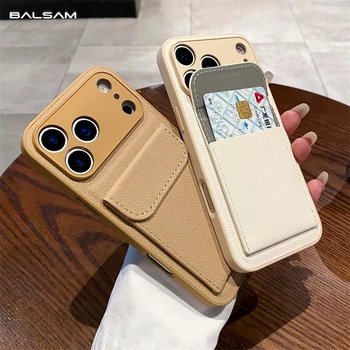 Card Slot Pocket Holder Wallet Case for iPhone 17 Air 16 E 15 14 12 13 Mini 11 Pro Max X XS XR 7 8 Plus Shockproof Leather Cover 1