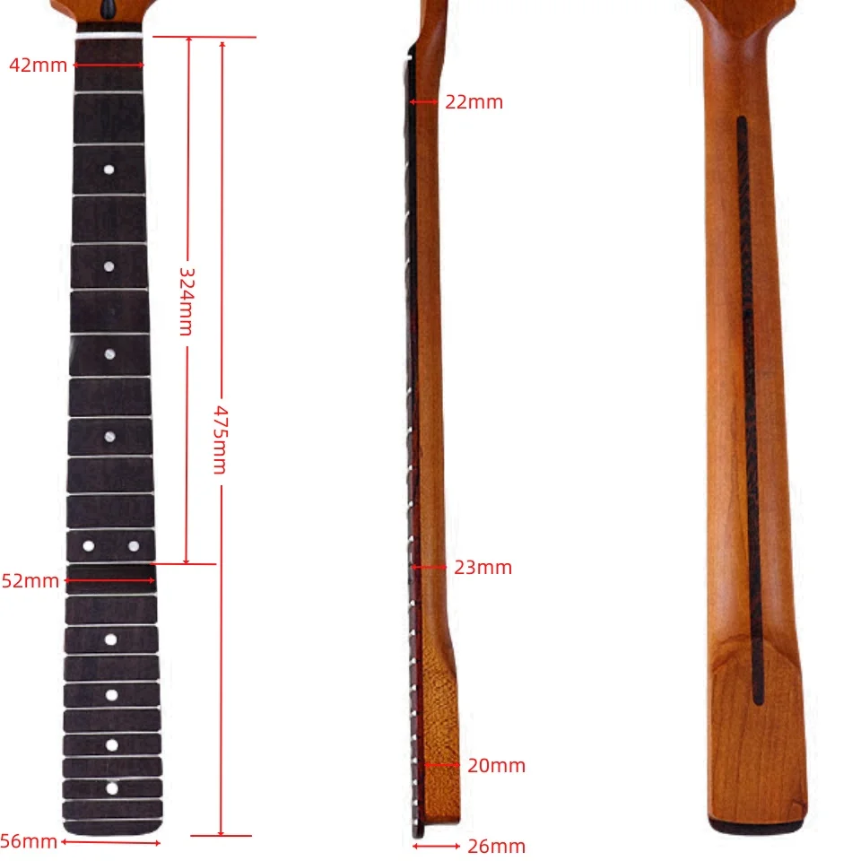 Description Picture 3 of itemElectric guitar neck big head roasted maple 6 strings 22 frets rosewood fretboard musical instrument accessories modification