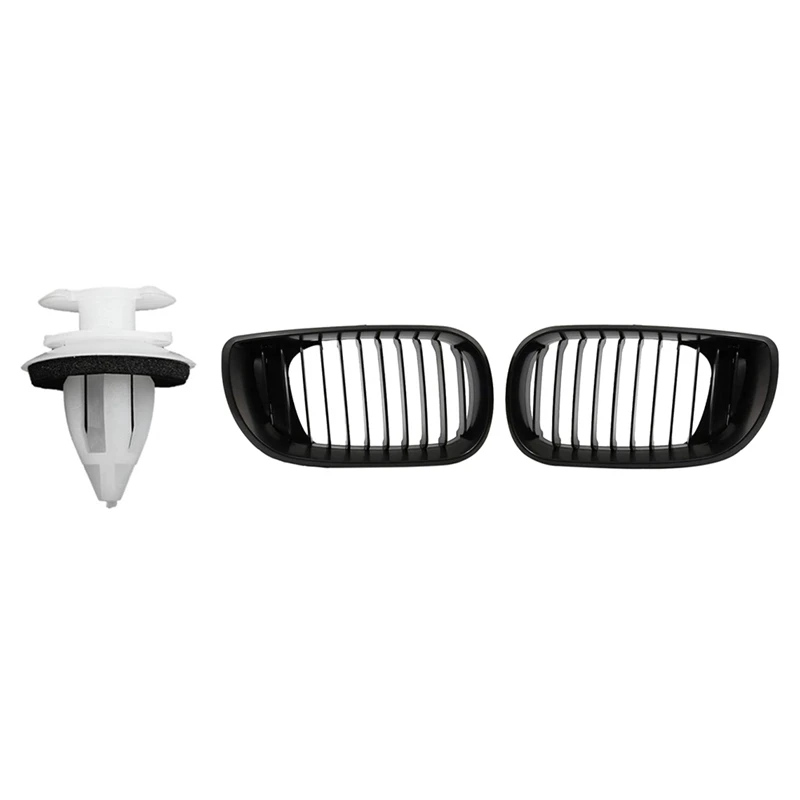 

2 Set Car Accessories: 1 Set Door Panel Clips With Seal Ring & 1 Set Front Bumper Kidney Sport Grille Grill